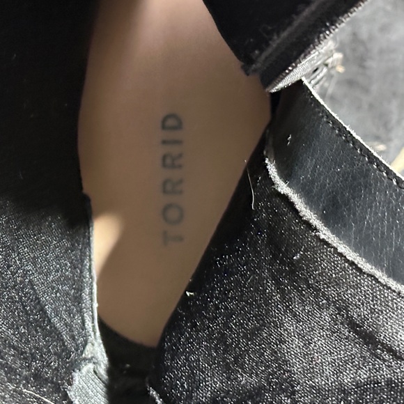 Torrid Black Knee High Moto Boots 10W Wide Calf Faux Leather Zip Riding Boot - Picture 7 of 14